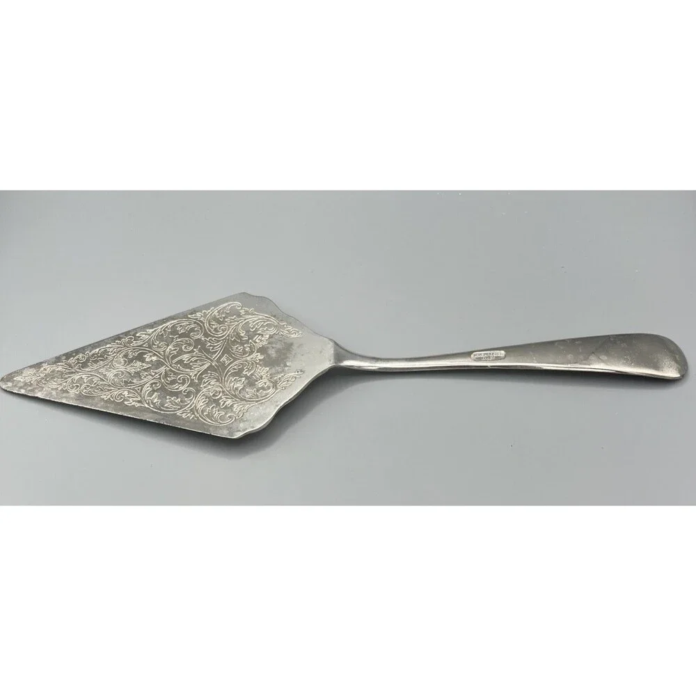 Ornate Italian Baroque Style Silverplate Cake Server for Wedding or Anniversary